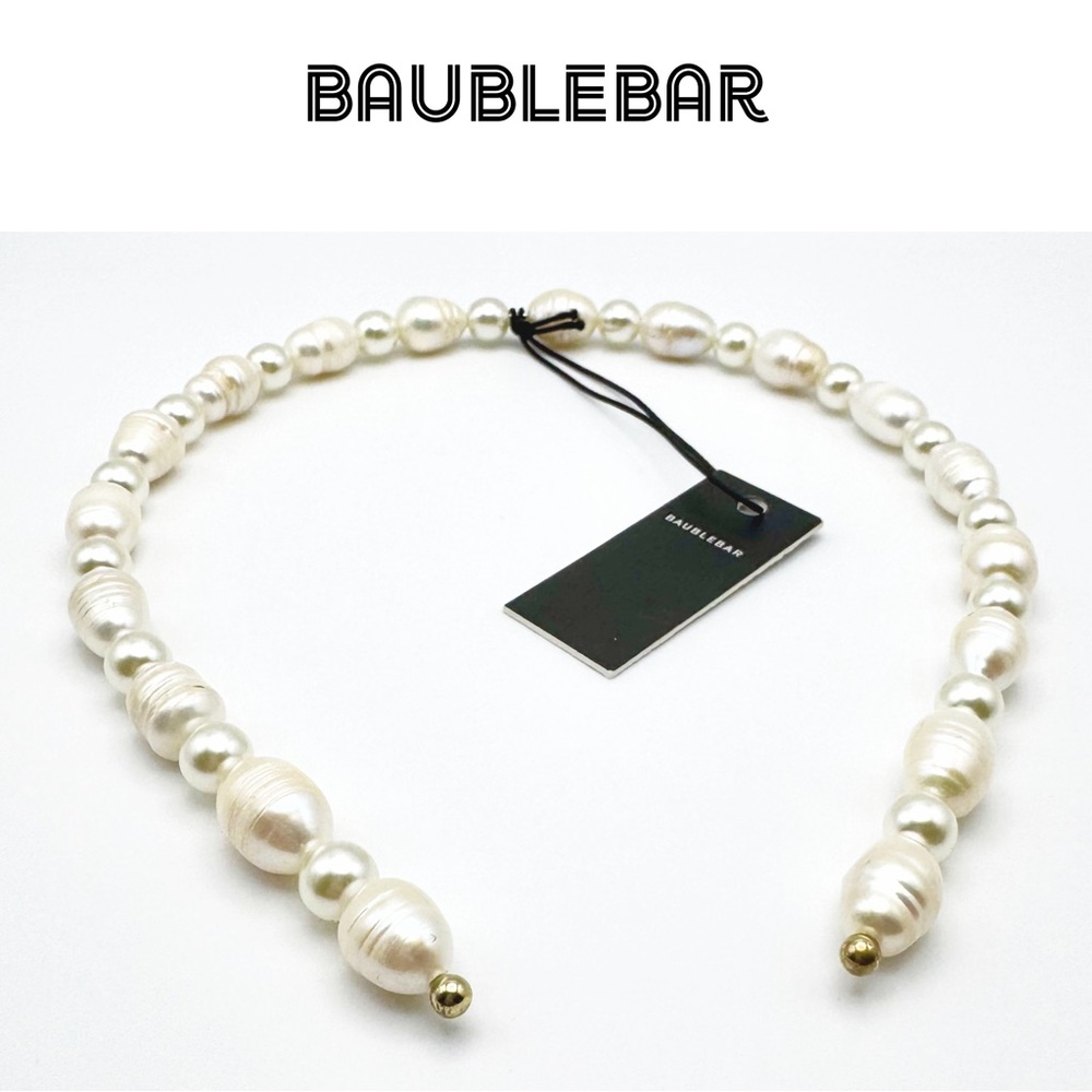 BaubleBar 🆕 Robin Freshwater & Imitation Pearl Headband • Ivory • NWT